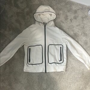 Moncler White Zip-Up